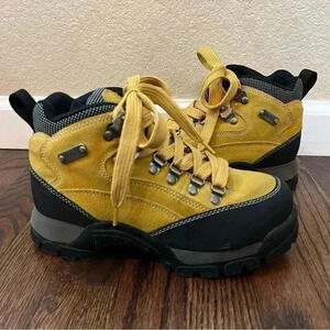 Candies Vintage “Rare” Lace Up Leather Hiking Boots Yellow Women’s Size 6